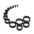 WBRWP 20/28pcs Ear Stretching kit Set: Hollow Hard/Soft Silicone Plugs and Tunnels Ear Expander Gauges Stretcher Body Piercing Jewelry - style: 28pcs Thin/Black