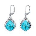 Natural Turquoise Earrings for Women Dangling 925 Sterling Silver Dangle Earrings Western Jewelry Christmas Gift for Sister Mother - style: G-Teardrop Earrings-2