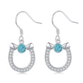 Western Earrings for Women 925 Sterling Silver Turquoise Western Country Dangle Drop Earrings Country Jewelry Gifts for Cowgirl Cowboy - style: Horseshoe-2 Turquoise