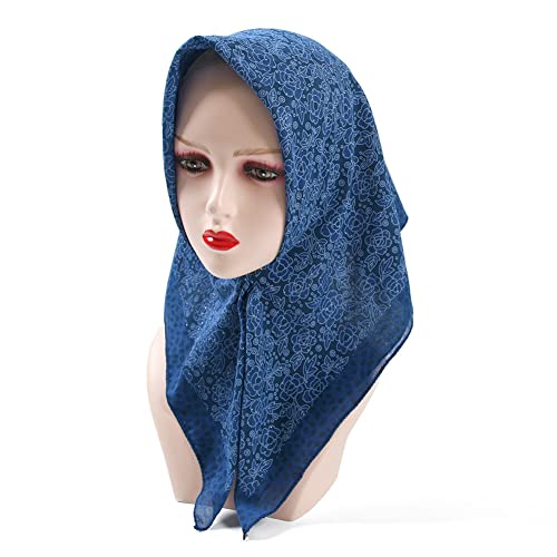 K-Elewon 27.5” Women Medium Square Scarf Head Scarf- 2PCS Neck Scarf Hair Scarf Head Sleeping Wraps Scarfs for Women H07 - color: Se05(2pcs)