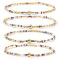 Boho 4Pcs Stack Colorful Small Seed Beaded Bracelets Set for Women, Cute Handmade Dainty Trendy Gold Plated Stretch Accessories Thin Glass Jewelry, Summer Daily Party Friendship Gift - color: Purple Gray