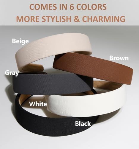 TERSE Headbands for Women Trendy Non Slip Headband for Girls Long Short Hair, Cute Ribbed Women Headbands Elastic Hair Bands Fashion Hard Head Band Accessories 1 Inch - color: Headbands Color-A