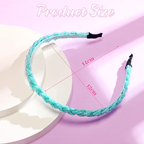 MTLEE 6 Pieces Beaded Headbands for Women Sparkly Crystal Beaded Hair Hoop Hairbands Multiple Color Hair Accessories Head Bands Christmas Gift(Vivid Colors) - color: Vivid Colorsshide