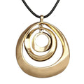 Jeilwiy Leather Necklace for Women Funky Necklace Choker String Cord Necklace with Pendant Boho Style Jewelry - style: Golden Oval Pendant