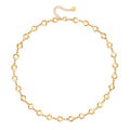 Aobei Pearl 18K Gold Plated Paperclip Chain Choker Satellite Chain Freshwater Cultured Biwa Pearl Pendant Necklace Dainty Turquoise Jewelry for Women - color: 18K Gold Plated Small Round Circle