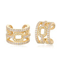 MTMY Gold Ear Cuff Earring for Women 14K Gold Plated Cubic Zirconia Non-Pierced Clip on Cartilage Chunky Ear Cuffs Hypoallergenic Jewelry - style: chain / pair