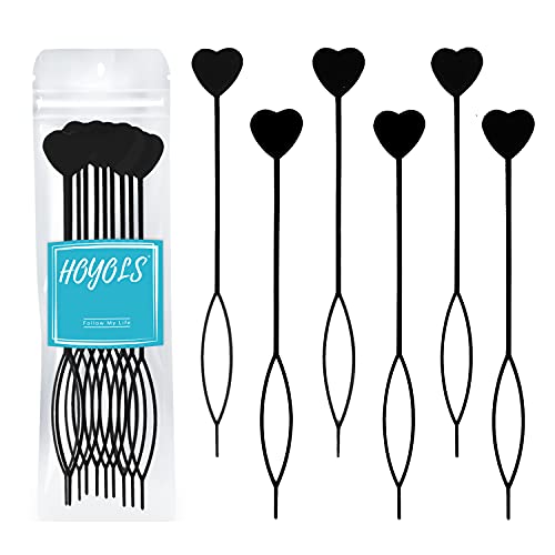 Hoyols 12pcs Quick Topsy Tail Hair Beader for Braiding Beads on Braids, Loop Threader and Braider for Kids Girls, Ponytail Hair Styling Maker Set of 12 - Black - color: 12pcs Black