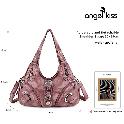 Angelkiss Hobo Purses and handbags for Women Satchel Handbag Women Purses Large Daily Shoulder Bags | Purses - color: 7028pink