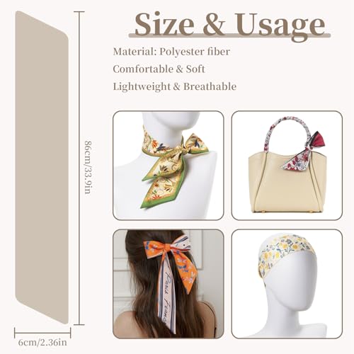 QIUTIMIY 4 Pack Purse Scarf Handbags Skinny Twill Hair Scarves Narrow Neck Scarf Band Women Fashion Accessories Bag Charms - color: Style 2-4