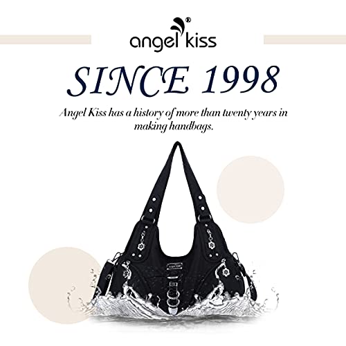 Angelkiss Hobo Purses and handbags for Women Satchel Handbag Women Purses Large Daily Shoulder Bags | Purses - color: Black
