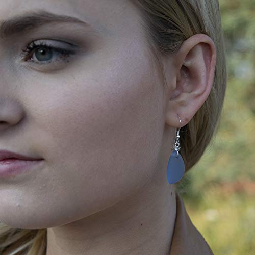 Popular Recycled Sea Glass Earrings on Sterling Silver Hooks - color: Periwinkle 2