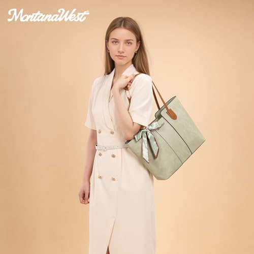Montana West Tote Bags for Women Top Handle Satchel Purses - color: Pastel Green