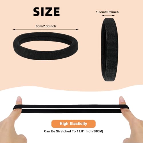 80pcs Black Thick Hair Ties for Women, 2.36 IN Large No Metal Ponytail Holders, Heavy Duty Elastic Hair Bands, Durable No Damage Hair Elastics for Thick & Curly Hair, Strong Hold - color: 2.36 IN -Black Thick Hair ties