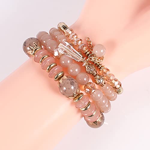 Bohemia Bracelets for Women Vintage Stackable Beads Bracelets Charm Stretch Beach Jewelry - color: Color 42