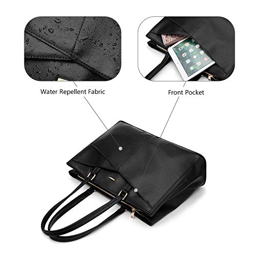 LOVEVOOK Laptop Tote Bag for Women 15.6 Inch Waterproof Leather Computer Bags Business Office Work Briefcase Black - color: Black 15.6 Inch, size: 15.6 inch