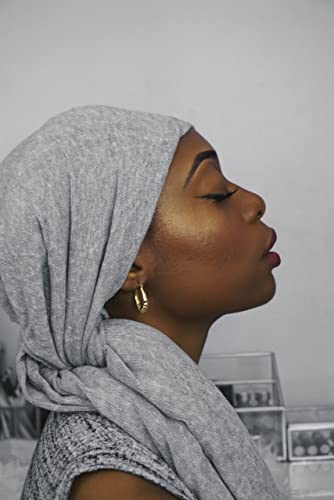HOMELEX Head Wraps Turbans Stretch Jersey Knit Headwraps Wrap Turban Scarf Tie for Women - color: Gy-1