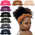 DRESHOW 8 Pack Headbands for Women Yoga Knotted Headbands Elastic Criss Cross Hair Accessories Sports Head Wrap Non Slip - color: 8 Pack: Rabbit Ears Bow B