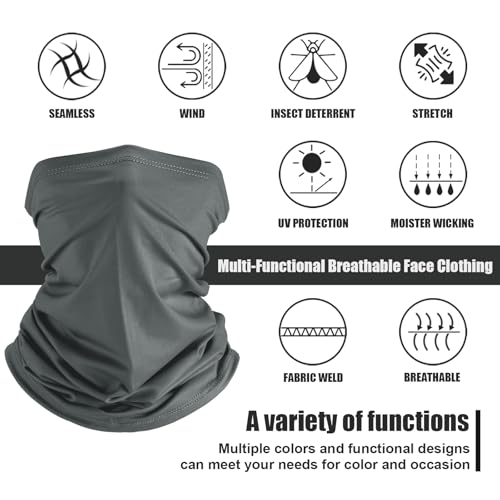 Geyoga 6 Pieces Summer UV Protection Cooling Neck Gaiter Face Clothing Neck Gaiter Mask Scarf Sunscreen Breathable Bandana - color: Classic Color