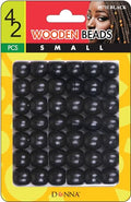 DONNA Wooden Beads Small 42pcs, Hair Beads for Hair Jewelry Making Kit DIY Hair Braiding Bracelet Ornaments Crafts Black Color - color: BLACK