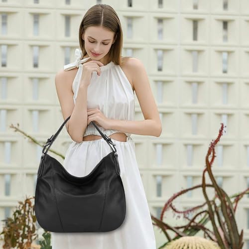 TANTOMI Hobo Bags Purses for Women, Women's Crossbody Handbags and Shoulder Bag, Multi-Pocket Large Hobo Purse - color: Black