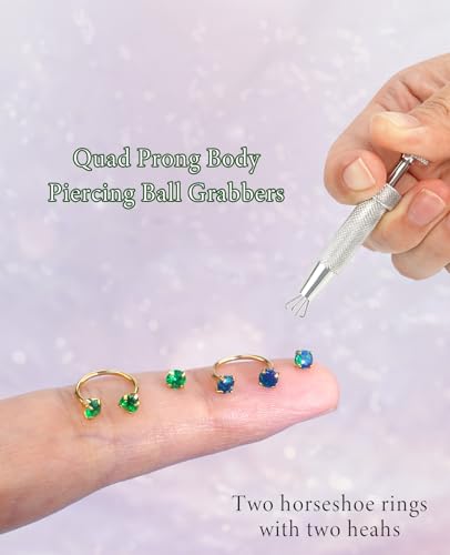 Opal Nose Ring Studs Horseshoe Nose Rings Hoops Stud 316L Stainless Steel Nose Rings Round CZ Square Screw L Shaped Nose Stud Hypoallergenic Nostril Piercing Jewelry for Women Men - color: Gold/3.0mm Green gem/20gauge