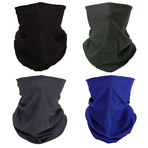 4 Headband Bandana Balaclava Half Face Mask Shield Head Hair Scarf Neck Gaiter Hat Multipurpose For WoMen Men Breathable Reusable Washable Black Grey Blue Army Green - color: 4x Black Blue Gray Army-green Face Mask