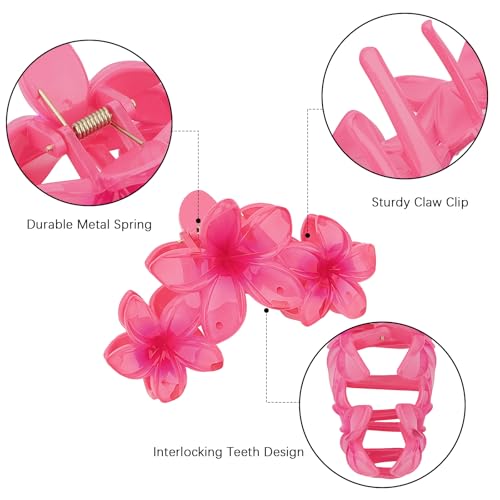 ANBALA 4PCS Hair Clips Flower Hair Clips Large Hawaii Flower Clip for Women Girls (Colorful) - color: Multi-colored-G
