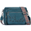 MEITRUE Crossbody Bags for Women, Vegan Leather Crossbody Purse Trendy Multi Pockets Shoulder Handbag with Tassel - color: 08-deep Teal