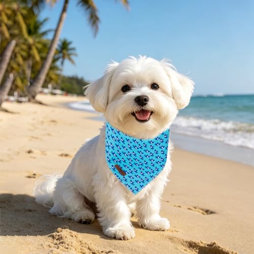 Lionet Paws Spring Summer Bee Dog Bandana Washable Cotton Handkerchief Scarf Triangle Yellow Bandana for Small Medium Dogs Girl Boy - color: Shark, size: Small (Pack of 1)