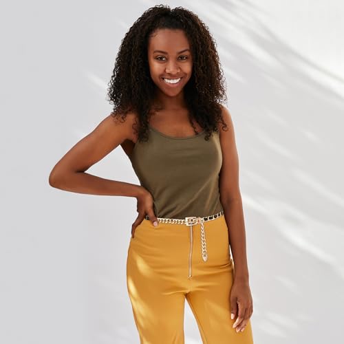 YooAi Chain Belts Leather Waist Belt for Women Layered Metal Chain Belt - size: XS/S: fits waist from 26"-30", style: Soft