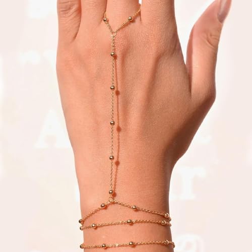 choice of all Hand Chain Bracelet Gold Finger Ring Bracelet Hand Chain for Women Trendy Birthday Jewelry Gifts - color: B6:hand chain-G