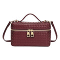 Trendy Shoulder Bags for Women Mini L19 Square Box Satchel Bag Cute PU Leather Crossbody Purse with Adjustable Strap - color: Burgundy