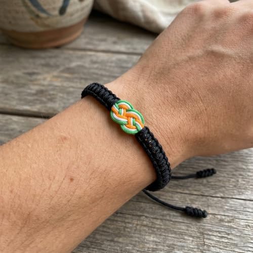 LAMIBEE Infinity Country Pride, Country Flag Code Bracelet, Protection and Lucky Sufer String Bracelet, Tibetan Wrist Wrap Bracelet, Boho Style Rope Bracelet for Women, Men, String Thread Bracelets - style: Ireland