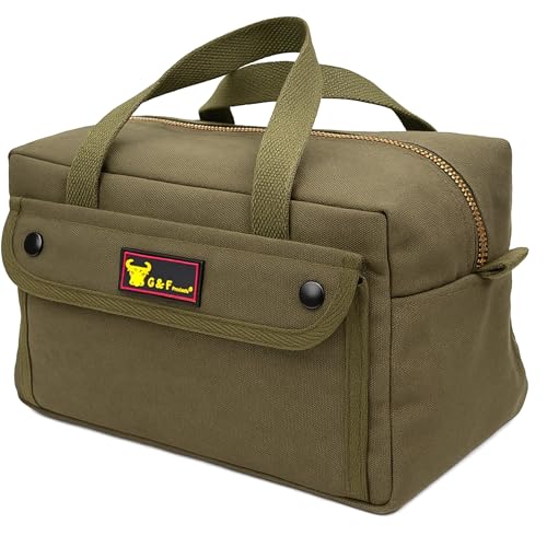 Waxed Canvas All Purpose Military Style Duffle Bag, Water-Resistant, Adjustable Strap, Fully Lined, Double Zipper Closure, heavy Duty, Olive Green - color: Olive Green 11"x7"x6"