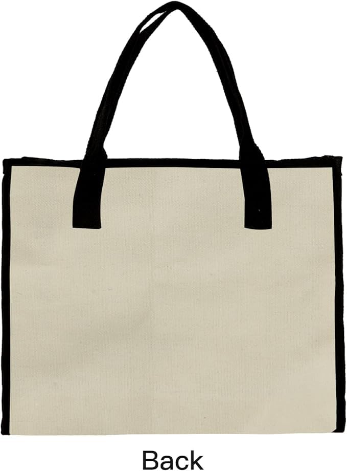 Cute Canvas Tote Bag with Zipper & Inner Pocket, Reusable Gift Bag for Women, Large Work Beach Travel Tote - color: M2