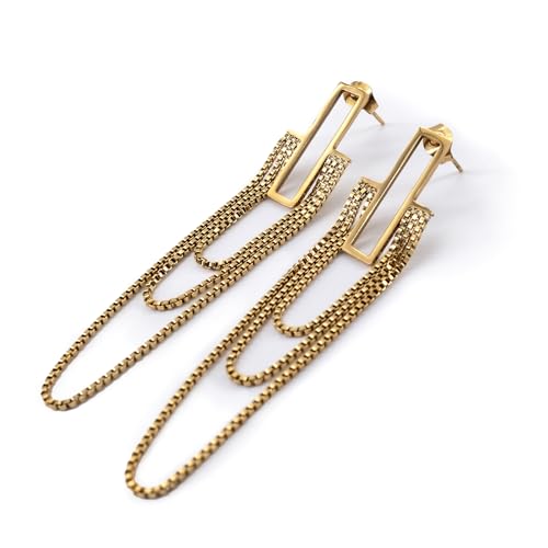 JUN MEIR'S 18K Gold Plated Drop Dangle Earrings for Women, Birthday Anniversary Jewelry Gifts for Wife, Mom, Best Friend - style: Fringe
