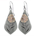 Boho Teardrop Earrings, Handmade Copper Bohemian Earrings, Dangle Antique Ethnic Jewelry for Women - color: Flower