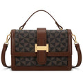 KKXIU Crossbody Bags for Women - Top Handle Purses for Lady, Leather Handbags Shoulder Clutch with Adjustable Shoulder Strap - color: Brown Checkered