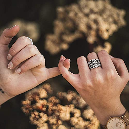Mytys 2 Tone Intertwined Crossover Statement Ring Fashion Chunky Band Rings for Women Wide Index Finger Rings Costume Jewelry - color: Silver