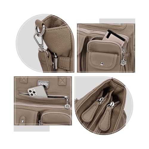 KL928 Large Purses for Women Shoulder Bag Tote Handbags Stylish Vegan Leather Hobo Bags Ladies, A-Black-4 | Large - color: Z-mud Brown