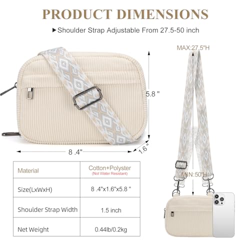 MAXTOP Small Crossbody Bags for Women Belt Bag Fanny Pack with Adjustable Strap - color: Corduroy Beige, style: Small Crossbody Bag