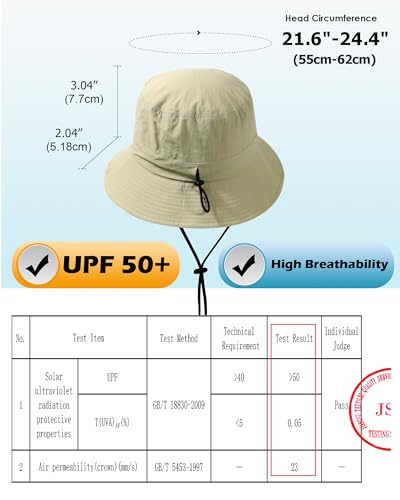Water-Resistant Bucket Hat for Women Men Rain Hat UPF 50+ Boonie Sun Hat Foldable Summer Floppy Fishing Safari Hats - color: Light Green