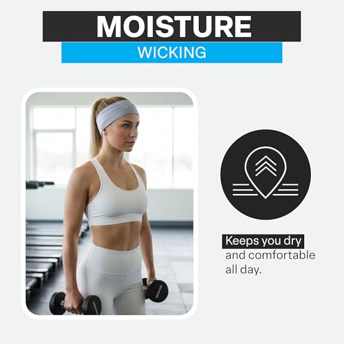 COLD FACTOR Cooling Headband for Women and Men – UPF 50+ Advanced Evaporative Comfort, Instant Cooling Sweatband for Outdoor Sports, Fitness, Yoga, Hiking, Running, and Workout - color: Neutral Pack