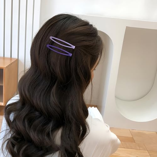 16 PCS Snap Hair Clips Metal Barrettes for Women Non Slip Barrettes for Thick and Thin Fine Hair,Matte Multiple Purple,2.36 x 0.43 Inches. - color: Matte Multiple Purple