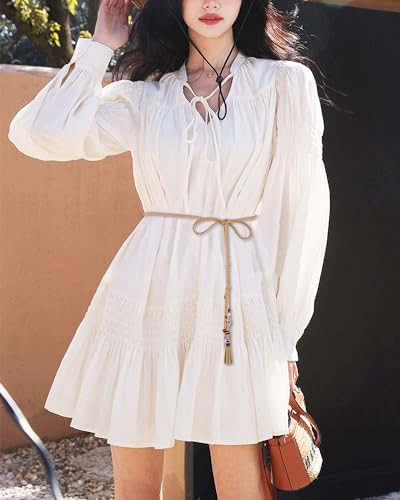 Women's Waist Belts Woven Tassels Chain Belt Skinny Rope Belt for Skirt Dress Boho Style - color: Kaki