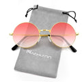 NACHLYNN Round Hippie Sunglasses Metal Border Circle Hippie Glasses UV380 Protection 70s Sunglasses for Men Women Party Favor - color: Gradient Red