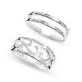 LeCalla 925 Sterling Silver Open Toe Rings Set for Women Adjustable Minimalist Toe Rings Summer Beach Foot Jewelry - color: 03. Duo (2 PCS)
