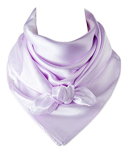 vabovin Satin Head Scarf for Women Solid Color, 35×35 in | Silk Feel Neckerchief, Hair Scarf, Fashion Bandana, Headscarf, Headband, Hair Wrap Sleeping, Daily Fashion Styling - color: 222 Lilac