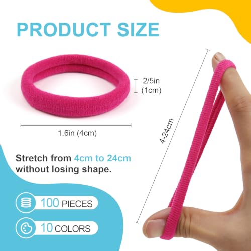 HOYOLS Seamless Hair Band Small Hair Ties Ponytail Holder No Crease Damage 4cm (10 Multi Color Set) - color: Baby Mixed Color