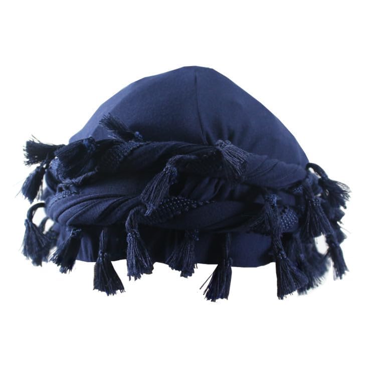 Gturytr Turban for Men Vintage Twist Head Wraps Durag Satin Lined Halo Turban for Women Modal and Satin Scarf Tie - color: Navy Blue